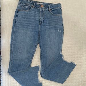 Loft like new curvy high waist flare crop jean.